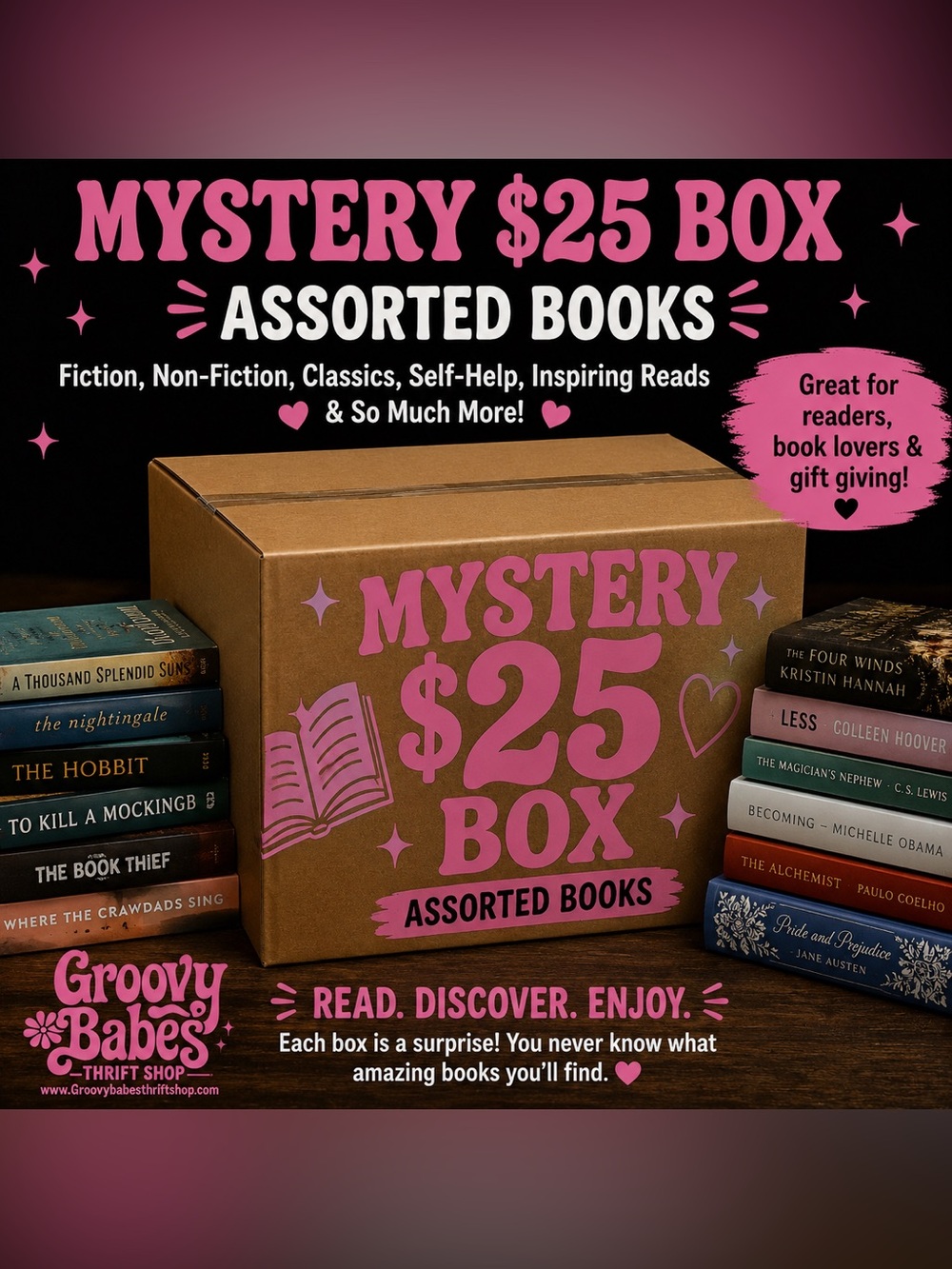 Mystery $25 Box Assorted Books